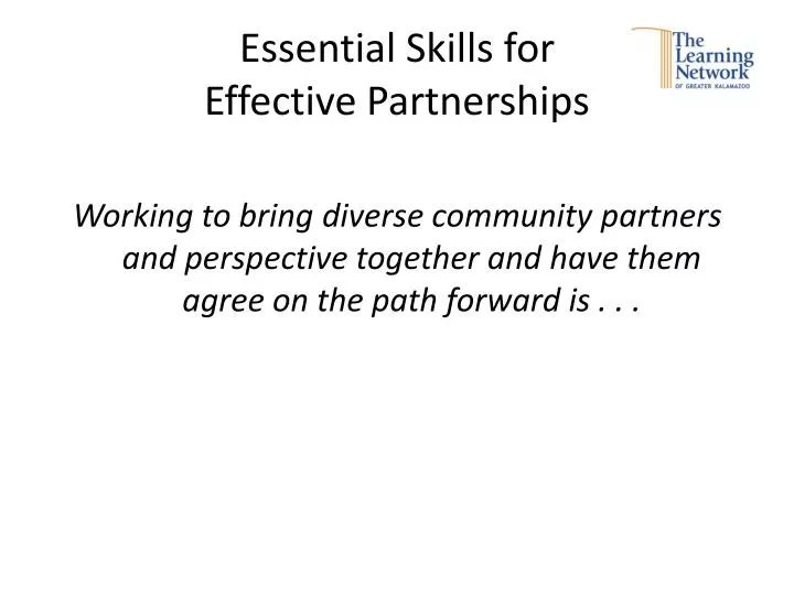 essential skills for effective partnerships
