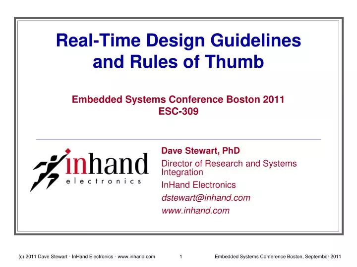 real time design guidelines and rules of thumb embedded systems conference boston 2011 esc 309