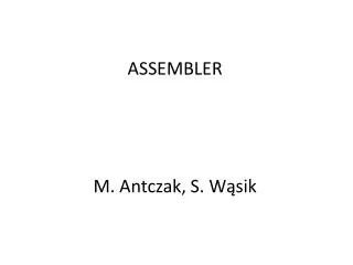 ASSEMBLER M. Antczak, S. W?sik