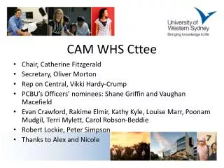 CAM WHS Cttee
