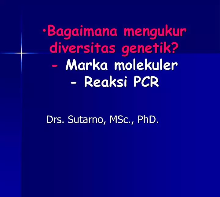 bagaimana mengukur diversitas genetik marka molekuler reaksi pcr