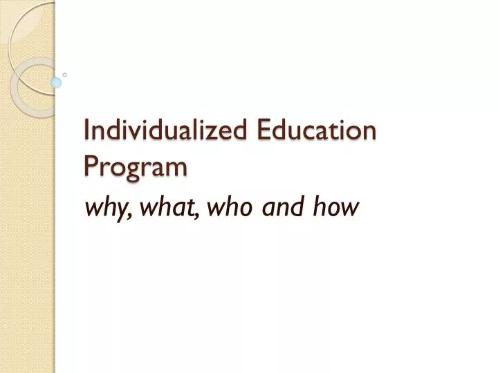 individualized education program