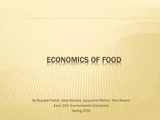 Economics of Food