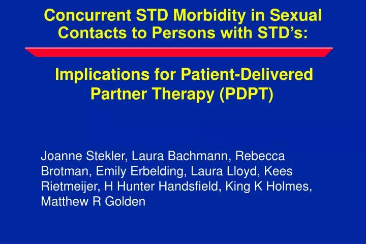 concurrent std morbidity in sexual contacts to persons with std s