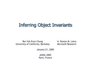 Inferring Object Invariants
