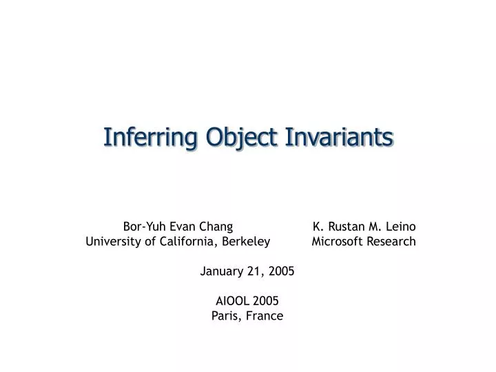 inferring object invariants