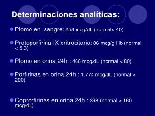 determinaciones anal ticas