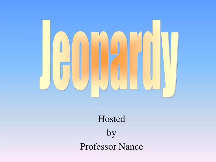 hosted by professor nance