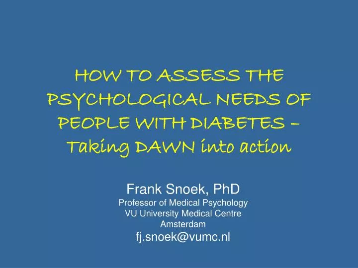 how to assess the psychological needs of people with diabetes taking dawn into action