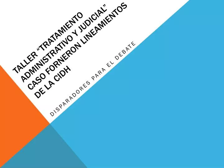 taller tratamiento administrativo y judicial caso forneron lineamientos de la cidh