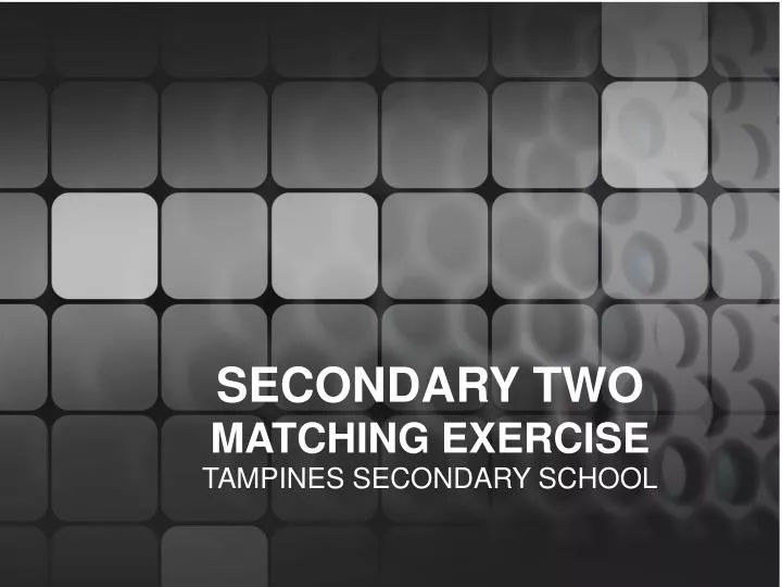 secondary two matching exercise