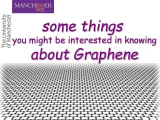 some things you might be interested in knowing about Graphene