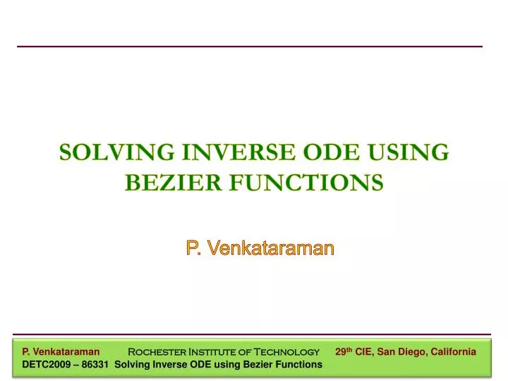 solving inverse ode using bezier functions