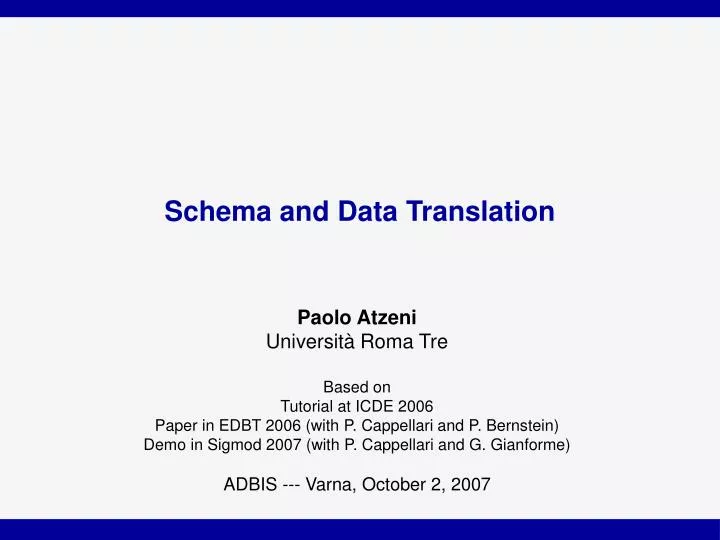 schema and data translation
