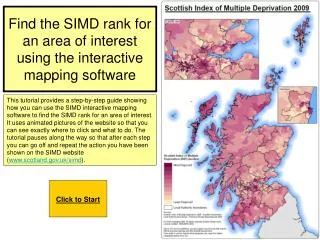 Find the SIMD rank for an area of interest using the interactive mapping software