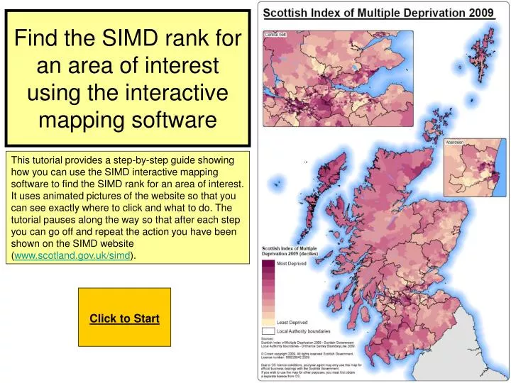 find the simd rank for an area of interest using the interactive mapping software