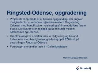 Ringsted-Odense, opgradering