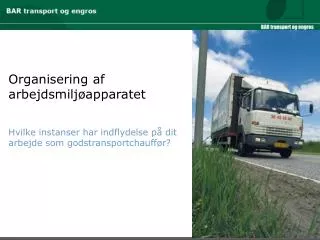 organisering af arbejdsmilj apparatet