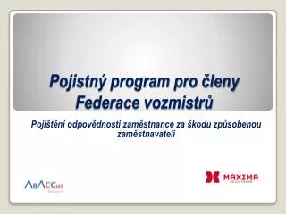 pojistn program pro leny federace vozmistr