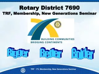 Rotary District 7690 TRF, Membership, New Generations Seminar