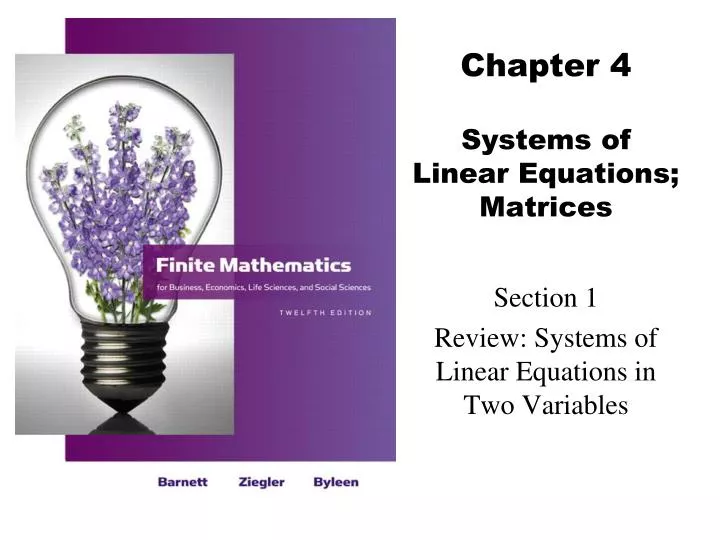 chapter 4 systems of linear equations matrices