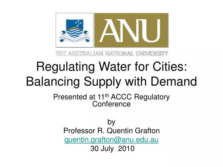 regulating water for cities balancing supply with demand