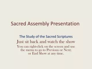 Sacred Assembly Presentation