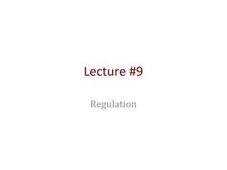 Lecture #9