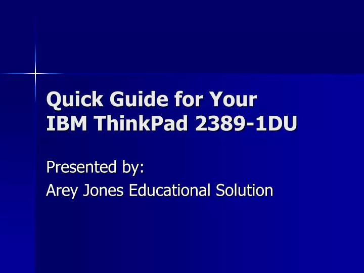 quick guide for your ibm thinkpad 2389 1du
