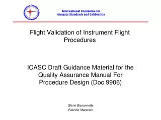 Flight Validation of Instrument Flight Procedures