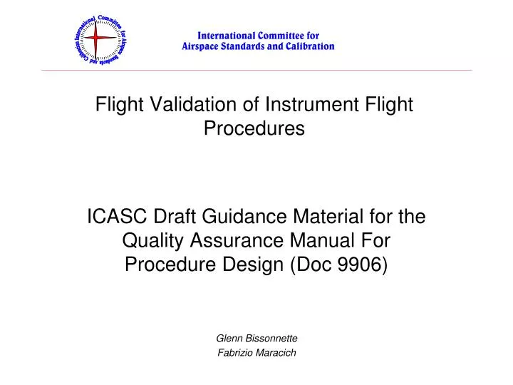 flight validation of instrument flight procedures