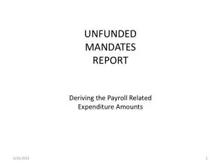 UNFUNDED MANDATES REPORT