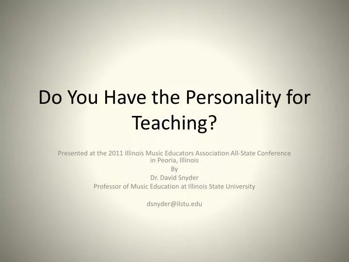 do you have the personality for teaching