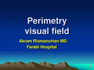 Perimetry visual field