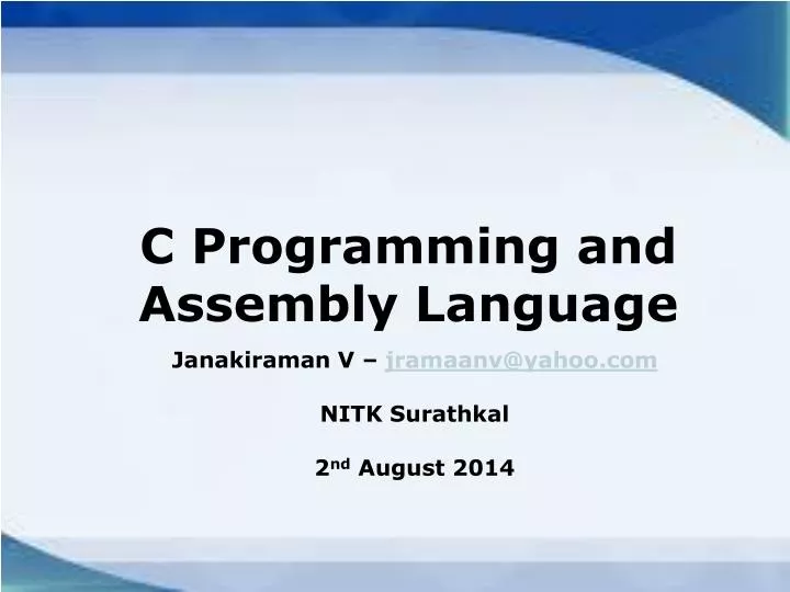 c programming and assembly language