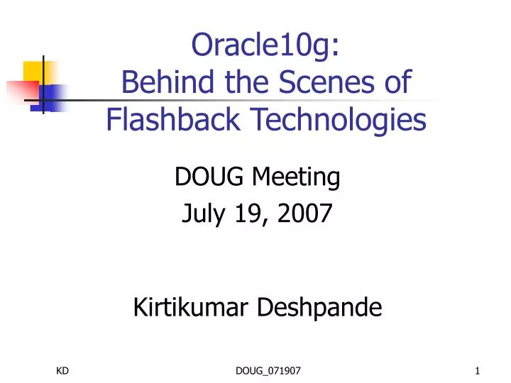 oracle10g behind the scenes of flashback technologies