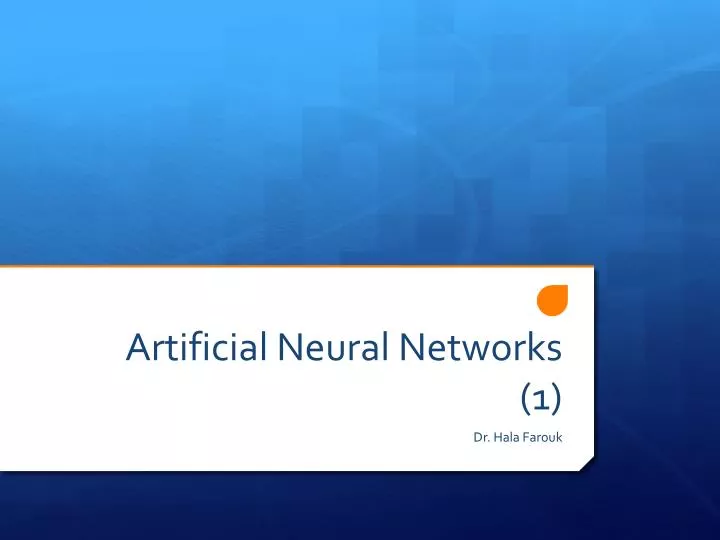 artificial neural networks 1