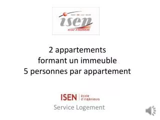2 appartements formant un immeuble 5 personnes par appartement