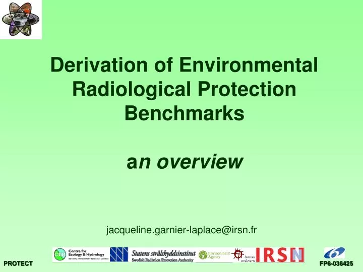 derivation of environmental radiological protection benchmarks a n overview