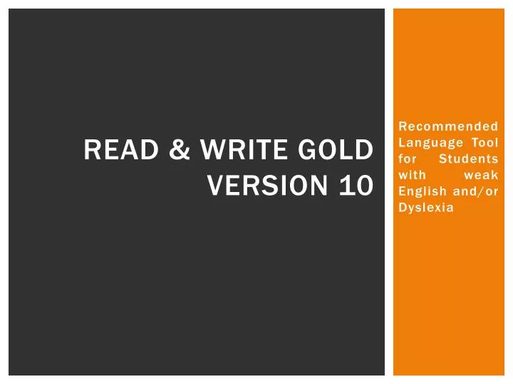 read write gold version 10