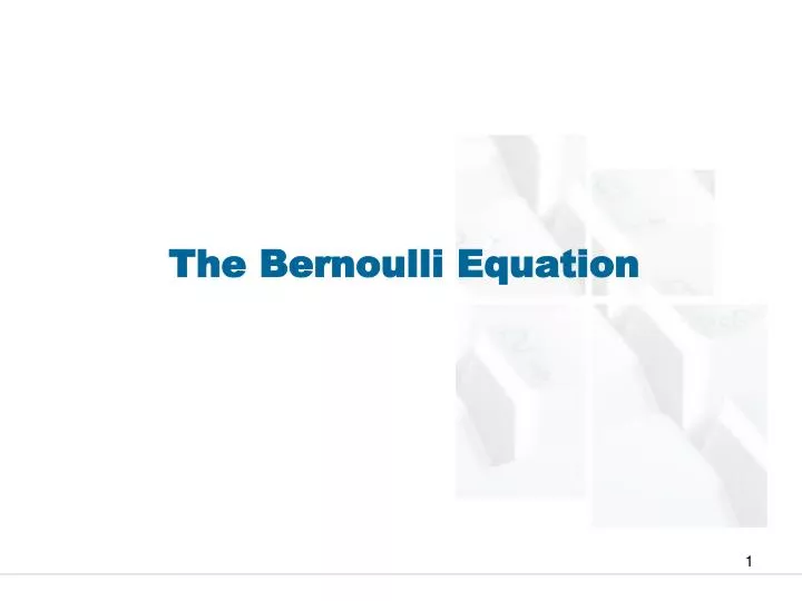 the bernoulli equation