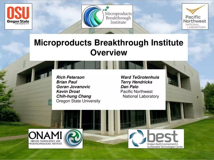 microproducts breakthrough institute overview
