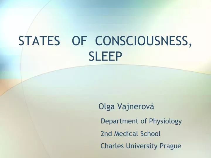 states of consciousness sleep