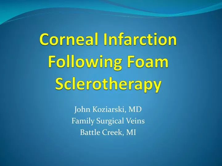 corneal infarction following foam sclerotherapy