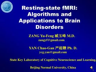 Resting-state fMRI: Algorithms and Applications to Brain Disorders