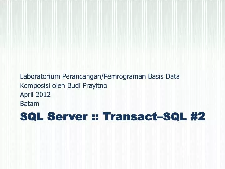 sql server transact sql 2