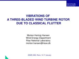 VIBRATIONS OF A THREE-BLADED WIND TURBINE ROTOR DUE TO CLASSICAL FLUTTER