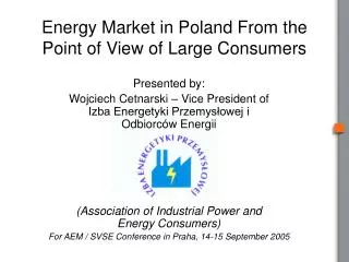 Energy Market in Poland From the Point of View of Large Consumers