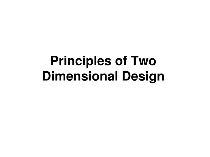 principles of two dimensional design