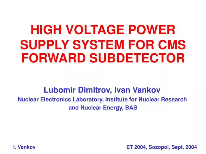 high voltage power supply system for cms forward subdetector